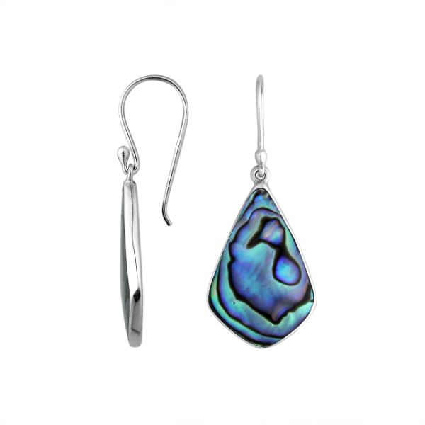 AE-6246-AB Sterling Silver Fancy Shape Earring With Abalone Shell Jewelry Bali Designs Inc 