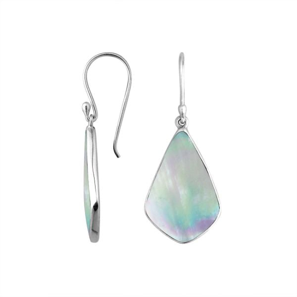AE-6246-MOP Sterling Silver Fancy Shape Earring With Mother Of Pearl Jewelry Bali Designs Inc 