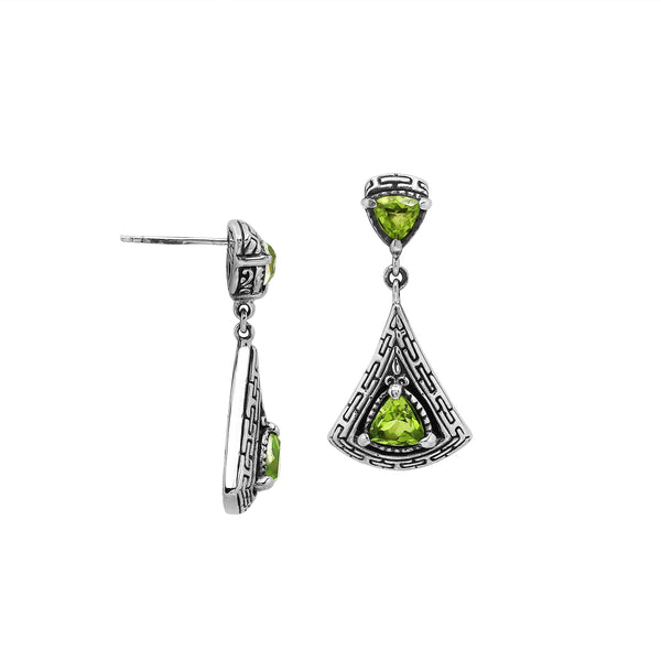 AE-6327-PR Sterling Silver Earring With Peridot Q. Jewelry Bali Designs Inc 