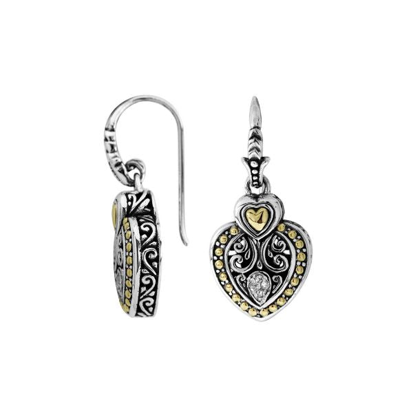 AEG-8042-DY Sterling Silver Earring With 18K Gold And Diamond Jewelry Bali Designs Inc 