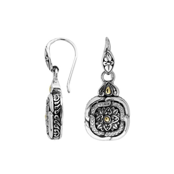 AEG-8044-DY Sterling Silver Earring With 18K Gold And Diamond Jewelry Bali Designs Inc 