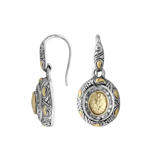AEG-8049-GD Sterling Silver Earring With 18K Gold And Diamond Jewelry Bali Designs Inc 