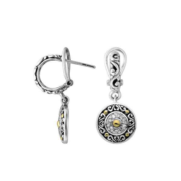 AEG-8051-DY Sterling Silver Earring With 18K Gold And Diamond Jewelry Bali Designs Inc 