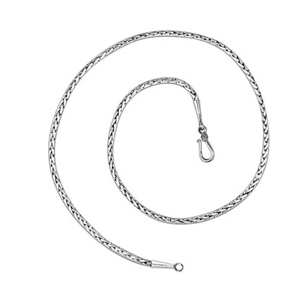 AN-1002-S-3MM-20" Bali Hand Crafted Sterling Silver Chain With 'S' Hook Jewelry Bali Designs Inc 