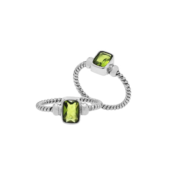 AR-1119-PR-7 Sterling Silver Ring With Peridot Q. Jewelry Bali Designs Inc 