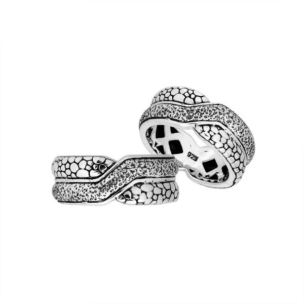 AR-9031-S-13" Sterling Silver Beautiful Fancy Design Ring With Plain Silver Jewelry Bali Designs Inc 
