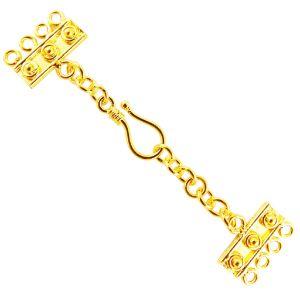 CG-178-4H 18K Gold Overlay Multi Strand Clasp With 4 Holes Beads Bali Designs Inc 