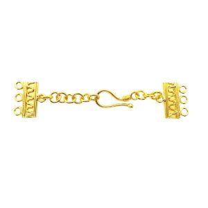 CG-179-3H 18K Gold Overlay Multi Strand Clasp With 3 Holes Beads Bali Designs Inc 