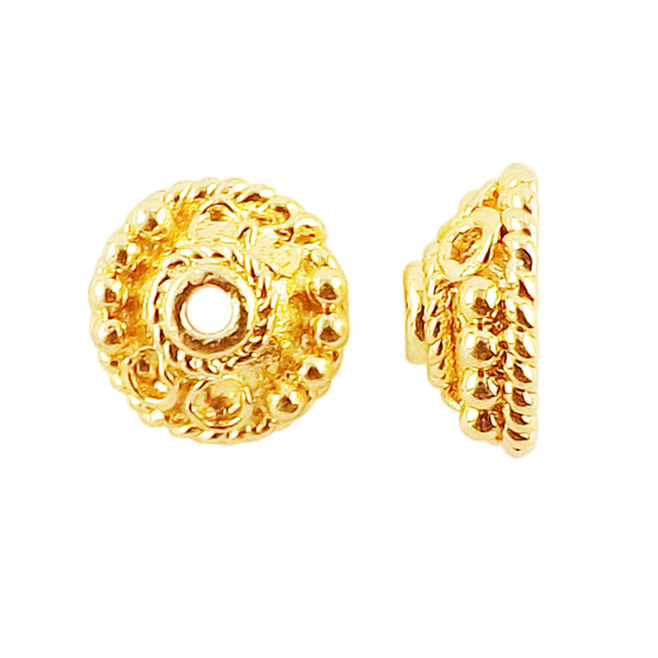 CG-281-9MM 18K Gold Overlay Bead Cap Beads Bali Designs Inc 