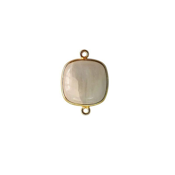CG-324-RM-D 18K Gold Overlay Stone Connector With Rainbow Moonstone Beads Bali Designs Inc 