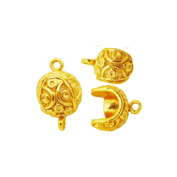 CG-506 18K Gold Overlay Small Ball Shape Designer Magnetic Clasps Beads Bali Designs Inc 