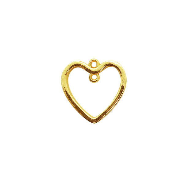 CG-524-20X20MM 18K Gold Overlay Heart Shape Charm Beads Bali Designs Inc 