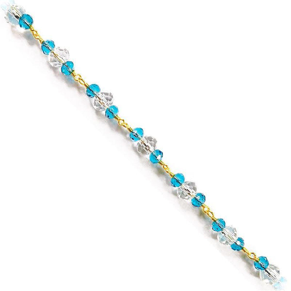 CHG-297-CO1 18K Gold Overlay Beading & Extender Blue Topaz Crystal & Crystal Beads Bali Designs Inc 