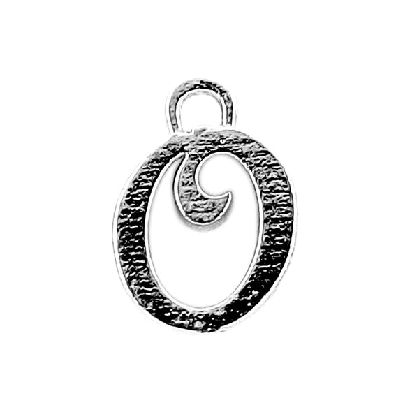CR-487 Black Rhodium Overlay Alphabet 'O' Charm Beads Bali Designs Inc 