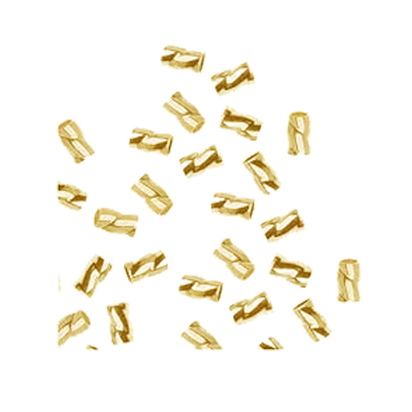 CRG-103-3X2MM 18K Gold Overlay Twisted Crimp Bead Beads Bali Designs Inc 