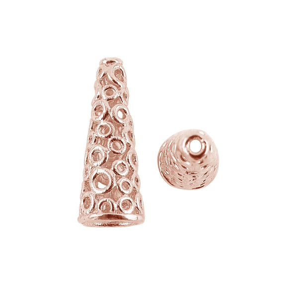 CRG-503 Rose Gold Overlay Cone Beads Bali Designs Inc 