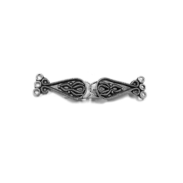 CSF-337 Silver Overlay Multi Strand Clasp With 3 Hole Beads Bali Designs Inc 