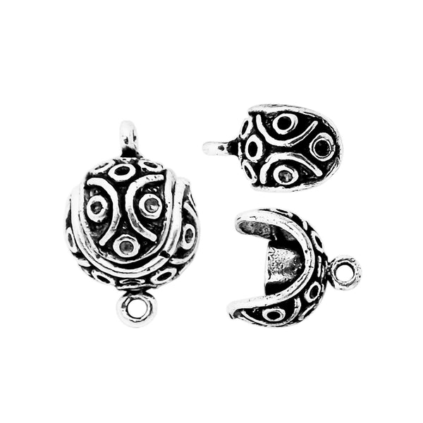 CSS-506 Sterling Silver Small Ball Shape Designer Magnetic Clasps Beads Bali Designs Inc 