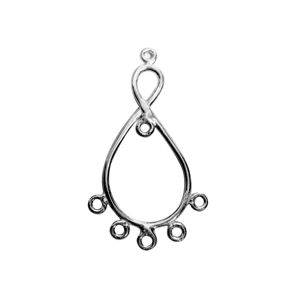 FR-155-44X20MM Black Rhodium Overlay Chandelier Earring Finding Beads Bali Designs Inc 