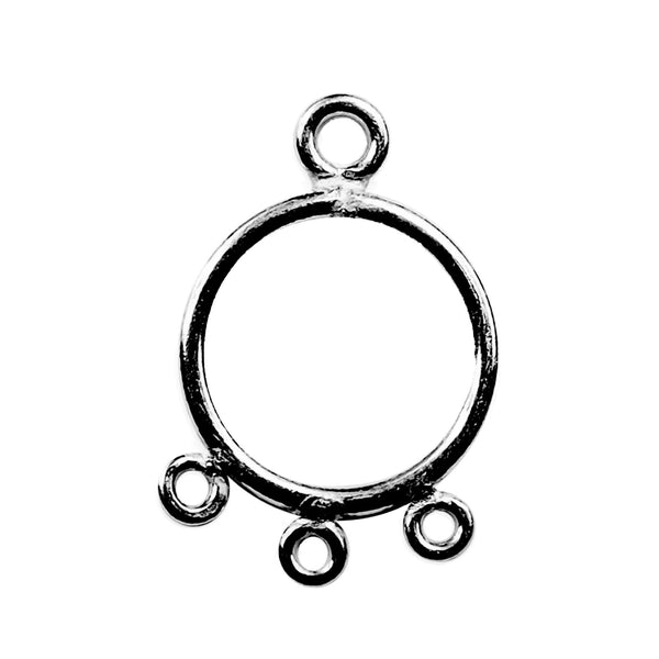 FR-156-20MM Black Rhodium Overlay Chandelier Earring Finding Circle Shape Beads Bali Designs Inc 