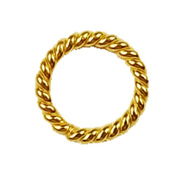 JOG-102-7MM 18K Gold Overlay Twisted Jump Ring Open Beads Bali Designs Inc 