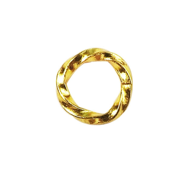 JOG-107-9MM 18K Gold Overlay Twisted Open Jump Ring Beads Bali Designs Inc 