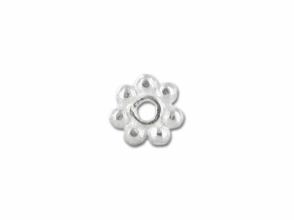 SSF-101-5MM Silver Overlay Daisy Bead Spacer Without Oxidised Beads Bali Designs Inc 
