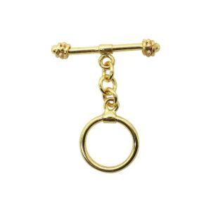 TG-159 18K Gold Overlay Simple & Elegant Toggle 18MM Round Ring Beads Bali Designs Inc 
