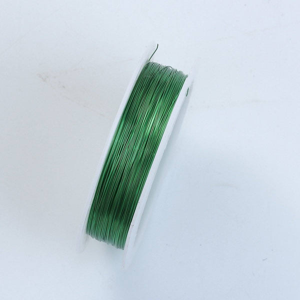 WGN-101-28G Green Color Wire 28 Gauge Beads Bali Designs Inc 